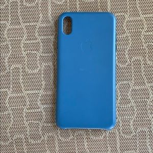 iPhone XS Max Apple blue leather phone case